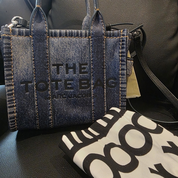 Marc Jacobs Handbags - Marc Jacobs Blue Denim Leather "The Tote Bag" Mini Limited Edition - New!